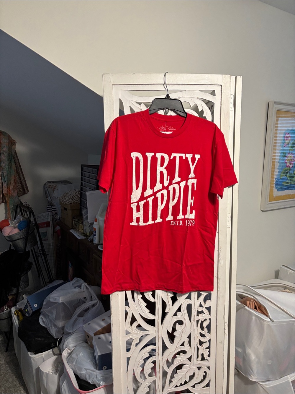 Red 'Dirty Hippie' Graphic Tee